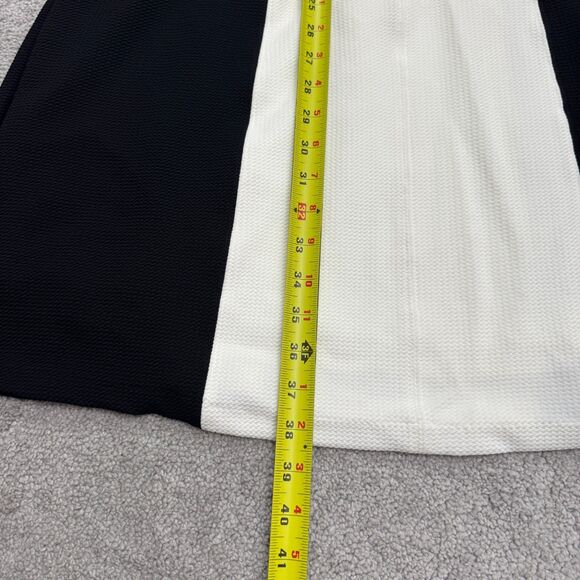 Apt. 9 Colorblock Cap Sleeve Textured A-Line Midi Dress Womens 6 Black White NWT - Picture 11 of 16